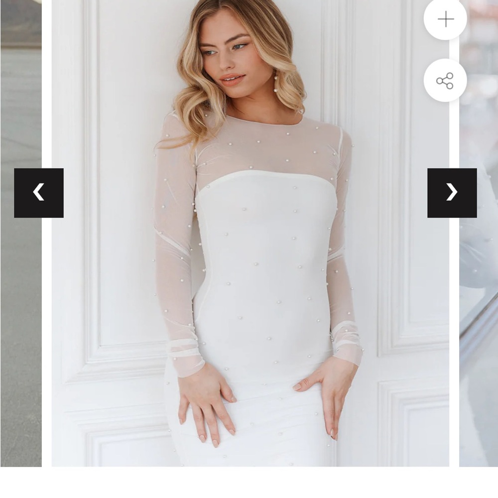 Pampas Sheer Pearl Bodycon Dress